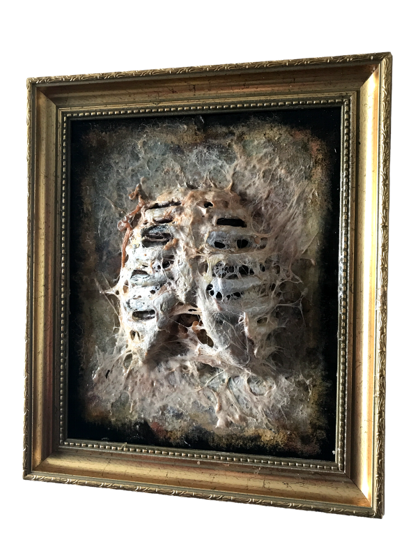 handmade rib cage horror art